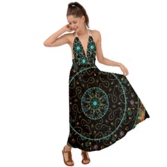 Mandala - 0008b - The Coffee Eye Backless Maxi Beach Dress by WetdryvacsLair