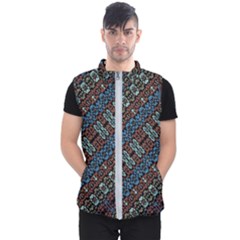 Multicolored Mosaic Print Pattern Men s Puffer Vest by dflcprintsclothing