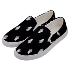 Vampire Hand Motif Graphic Print Pattern 2 Men s Canvas Slip Ons by dflcprintsclothing