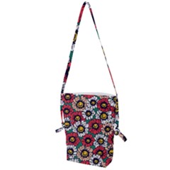 Daisy Colorfull Seamless Pattern Folding Shoulder Bag by Kizuneko