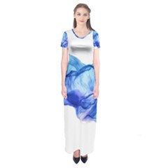 Blue Smoke Short Sleeve Maxi Dress by goljakoff