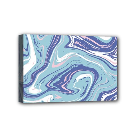 Blue Vivid Marble Pattern 9 Mini Canvas 6  X 4  (stretched) by goljakoff