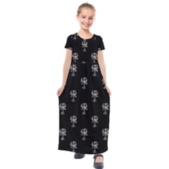 Ancient Greek Artwork Motif Pattern Kids  Short Sleeve Maxi Dress by dflcprintsclothing