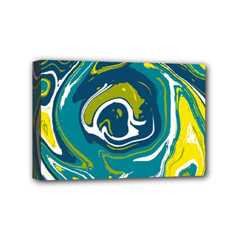 Green Vivid Marble Pattern 14 Mini Canvas 6  X 4  (stretched) by goljakoff