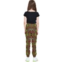 Rainbow Heavy Metal Artificial Leather Lady Among Spring Flowers Kids  Elastic Waist Pants View2