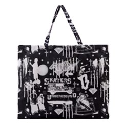 Skater-underground2 Zipper Large Tote Bag by PollyParadise