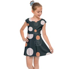 Black Peach White  Kids  Cap Sleeve Dress by Sobalvarro