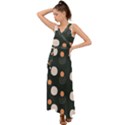 Black peach white  V-Neck Chiffon Maxi Dress View1