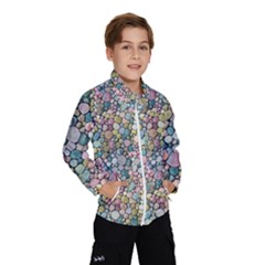 Multicolored Watercolor Stones Kids  Windbreaker by SychEva