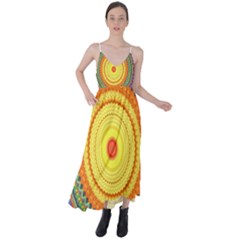 Neon Calliope Kaleidoscope Mandala Tie Back Maxi Dress by CrypticFragmentsDesign