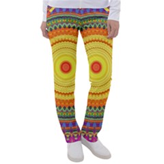 Neon Calliope Kaleidoscope Mandala Women s Casual Pants by CrypticFragmentsDesign