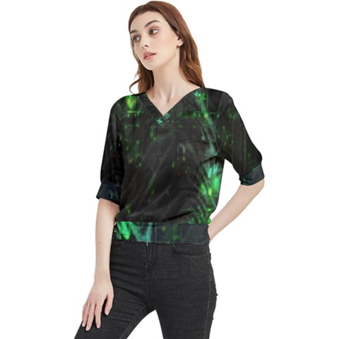 Alien2 Quarter Sleeve Blouse by PollyParadise