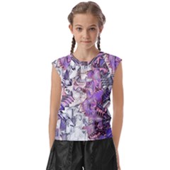 Blooming Lilacs Spring Garden Abstract Kids  Raglan Cap Sleeve Tee by CrypticFragmentsDesign