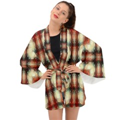 Royal Plaid  Long Sleeve Kimono by LW41021