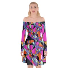 Abstract  Off Shoulder Skater Dress by LW41021