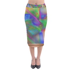 Prisma Colors Velvet Midi Pencil Skirt by LW41021