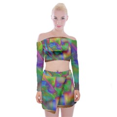 Prisma Colors Off Shoulder Top With Mini Skirt Set by LW41021