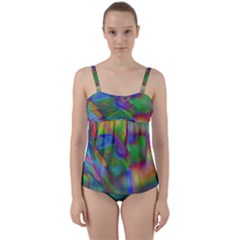 Prisma Colors Twist Front Tankini Set by LW41021