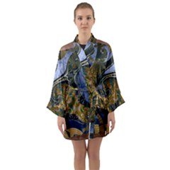 Sea Of Wonder Long Sleeve Satin Kimono by LW41021