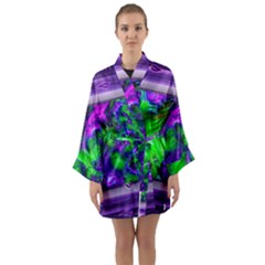 Feathery Winds Long Sleeve Satin Kimono by LW41021