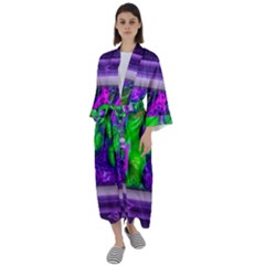 Feathery Winds Maxi Satin Kimono by LW41021