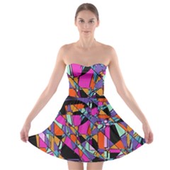 Abstract Strapless Bra Top Dress by LW41021