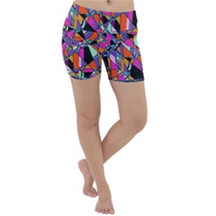 Abstract Lightweight Velour Yoga Shorts by LW41021