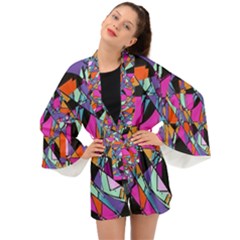 Abstract Long Sleeve Kimono by LW41021