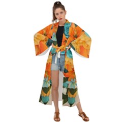 Spring Flowers Maxi Kimono by LW41021