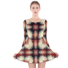 Royal Plaid Long Sleeve Velvet Skater Dress by LW41021