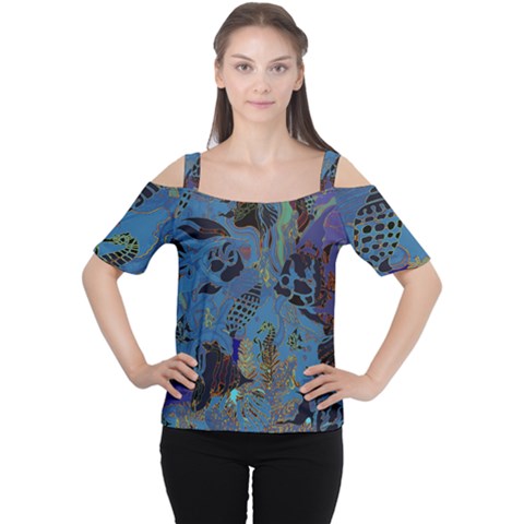 Undersea Cutout Shoulder Tee by PollyParadise