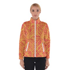 Orange/yellow Line Pattern Winter Jacket by LyleHatchDesign