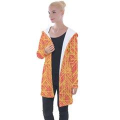 Orange/yellow Line Pattern Longline Hooded Cardigan by LyleHatchDesign