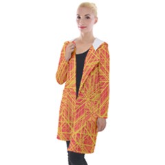 Orange/yellow Line Pattern Hooded Pocket Cardigan by LyleHatchDesign