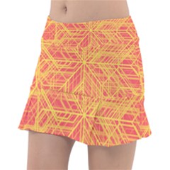 Orange/yellow Line Pattern Classic Tennis Skirt by LyleHatchDesign