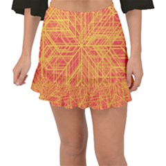 Orange/yellow Line Pattern Fishtail Mini Chiffon Skirt by LyleHatchDesign