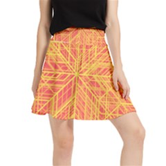 Orange/yellow Line Pattern Waistband Skirt by LyleHatchDesign