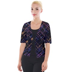 Criss-cross Pattern (multi-colored) Cropped Button Cardigan by LyleHatchDesign