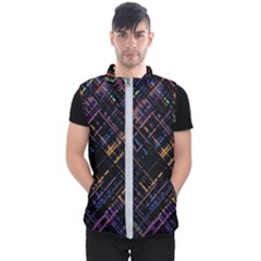 Criss-cross Pattern (multi-colored) Men s Puffer Vest by LyleHatchDesign