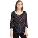 Criss-cross Pattern (multi-colored) Chiffon Quarter Sleeve Blouse View1