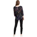 Criss-cross Pattern (multi-colored) Chiffon Quarter Sleeve Blouse View2