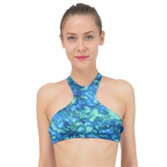 Deep Blues High Neck Bikini Top by AlkaravanCreations