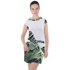 Banana Leaves Drawstring Hooded Dress by goljakoff