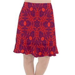 Red Rose Fishtail Chiffon Skirt by LW323