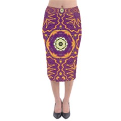 Tropical Twist Velvet Midi Pencil Skirt by LW323