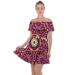 Tropical Twist Off Shoulder Velour Dress by LW323