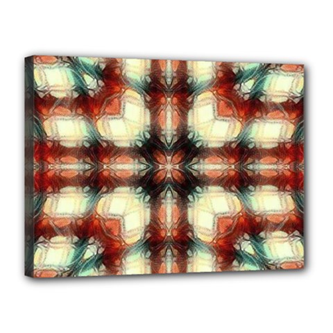 Royal Plaid Canvas 16  X 12  (stretched) by LW323