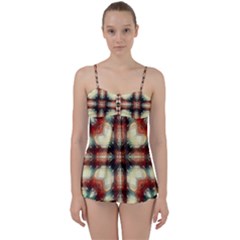 Royal Plaid Babydoll Tankini Set by LW323