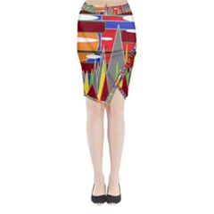 Forrest Sunset Midi Wrap Pencil Skirt by LW323