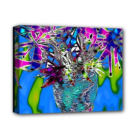 Exotic Flowers In Vase Deluxe Canvas 14  X 11  (stretched) by LW323